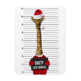 Mugshot Guilty Giraffe Funny Kerstmis Magneet