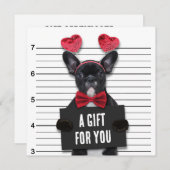 Mugshot Guilty Love Dog Valentijnsdag Cadeaukaart (Voorkant / Achterkant)