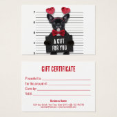 Mugshot Guilty Love Dog Valentijnsdag Cadeaukaart Visitekaartje (Voorkant /achterkant)