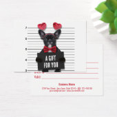 Mugshot Guilty Love Dog Valentijnsdag Cadeaukaart Visitekaartje (Bureau)
