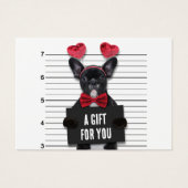 Mugshot Guilty Love Dog Valentijnsdag Cadeaukaart Visitekaartje (Voorkant)