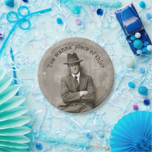  mugshot mafia gangster grappig papieren bordje (Feest)