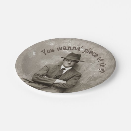  mugshot mafia gangster grappig papieren bordje (Gekanteld)