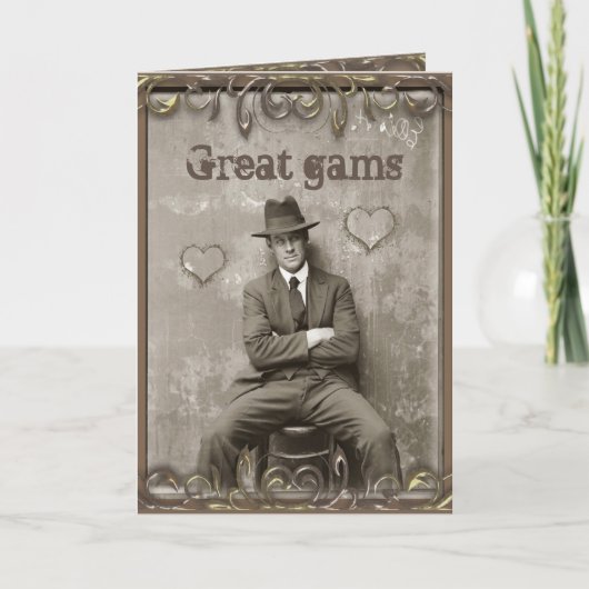 mugshot mafia man houdt van grappig romantisch kaart (Voorkant)