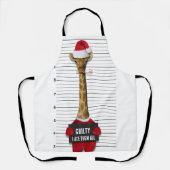 Mugshot Schuldige Grappige Giraffe Kerstmis Schort (Voorkant)