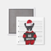 Mugshot Stoute Kerstman Hond Grappige Kerst Magneet (Voorkant / Achterkant)