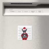 Mugshot Stoute Kerstman Hond Grappige Kerst Magneet (Insitu (Vaatwasser))