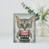 Mugshot van een kattenmisdadiger briefkaart (Staand voorkant)