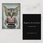 Mugshot van een kattenmisdadiger visitekaartje (Voorkant / Achterkant)