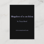 Mugshot van een kattenmisdadiger visitekaartje (Achterkant)