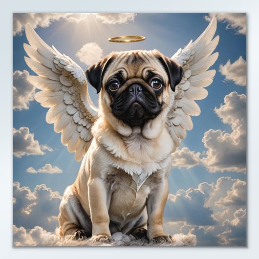 Mugsy the Pug Enters Dog Heaven Foto Afdruk