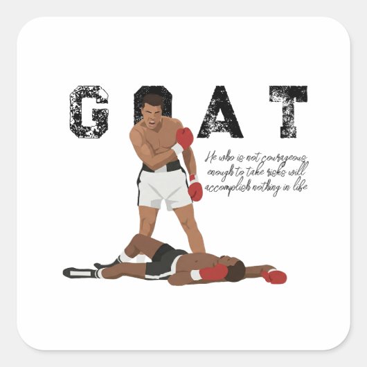 Muhammad Ali  Vierkante Sticker (Voorkant)
