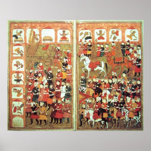 Muhammad Destroming Icons in de Kaaba Poster (Voorkant)