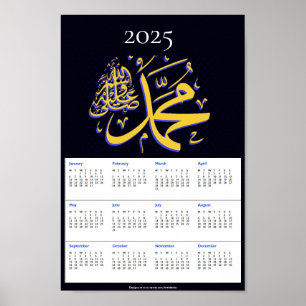 Muhammad pbuh 2025 Kalender aandenken Poster