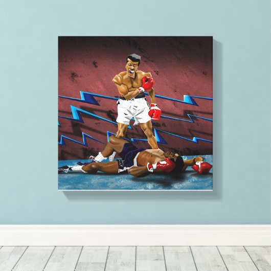 Muhammed Ali Canvas Afdruk (Insitu (Houten vloer))