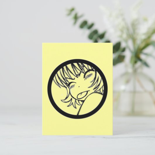 muhh - schattig dier - kawaii >_< briefkaart (Staand voorkant)