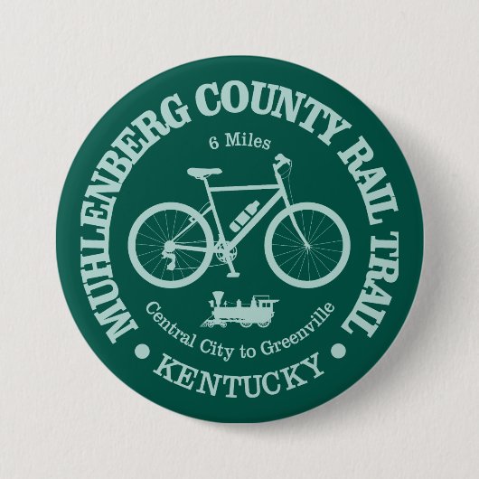 Muhlenberg County Rail Trail (fietsen) Ronde Button 7,6 Cm (Voorkant)