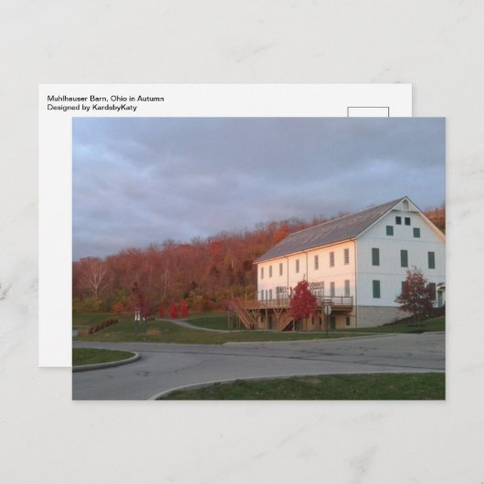 Muhlhauser Barn, Ohio in het najaar Briefkaart (Voorkant / Achterkant)