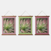 Muhly Grass Roze en Groene Fotografische Natuur Hangend Wandkleed (Driedubbel)