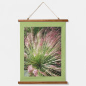 Muhly Grass Roze en Groene Fotografische Natuur Hangend Wandkleed (Voorkant 2)