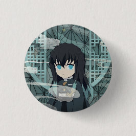 Muichiro Tokito Chibi Ronde Button 3,2 Cm