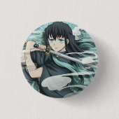 Muichiro Tokito Ronde Button 3,2 Cm (Voorkant)