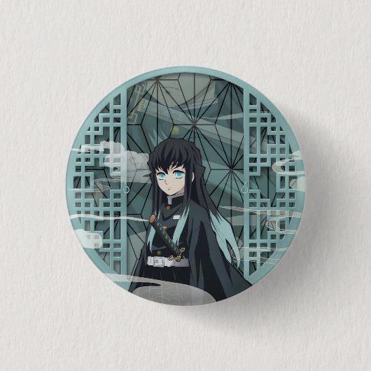 Muichiro Tokito Ronde Button 3,2 Cm (Voorkant)