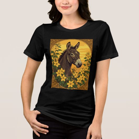 Muildier Werkdier Omringd Door Gele Jasmines Tri-Blend Shirt (Voorkant)