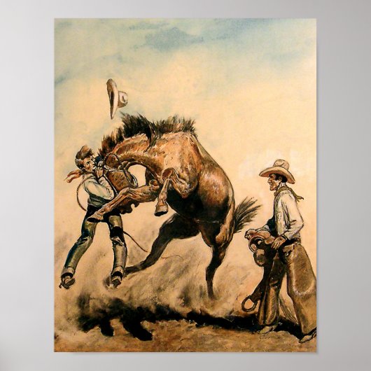 “Muildier” Western Art door Will James Poster (Voorkant)