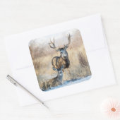 Muildierbok en -geit vierkante sticker (Envelop)