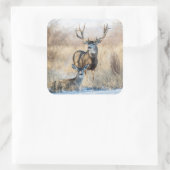 Muildierbok en -geit vierkante sticker (Tas)