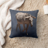 Muilezel op Smokey Grijze Achtergrond Kussen (Deken)