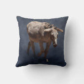Muilezel op Smokey Grijze Achtergrond Kussen (Achterkant)