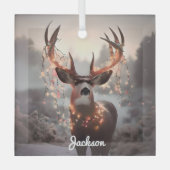 Muilherten en kerstverlichting glas ornament (Voorkant)