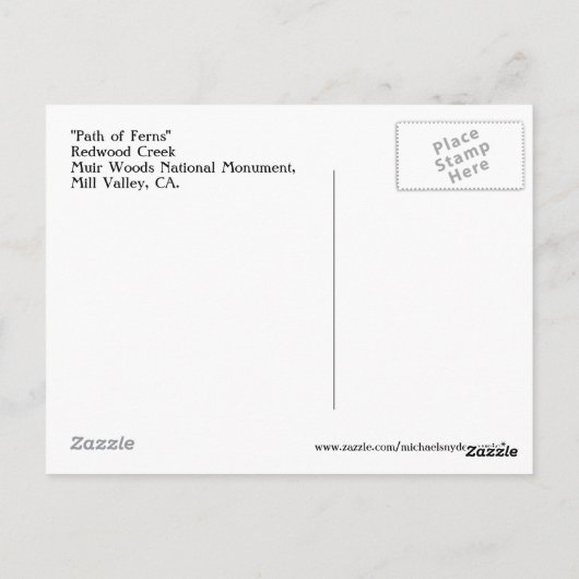 Muir Bossen Briefkaart (Achterkant)