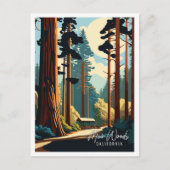 Muir Bossen Californië vintage reisillustratie Briefkaart (Voorkant)