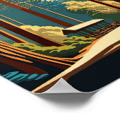 Muir Bossen Californië vintage reisillustratie Poster (Hoek)