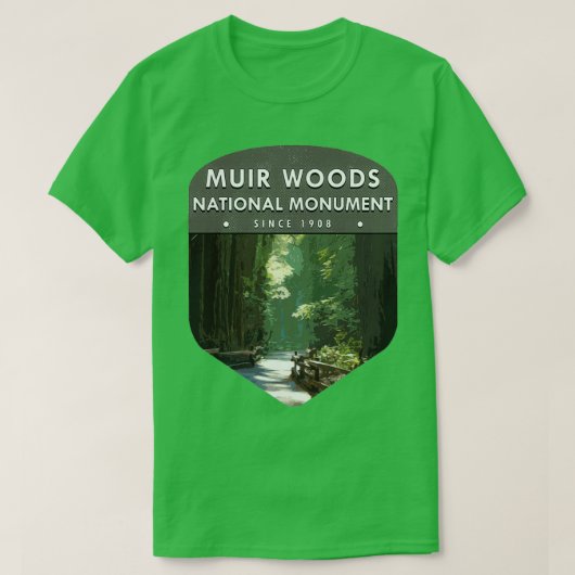 Muir Bossen Nationaal Monument 1 T-shirt (Design voorkant)