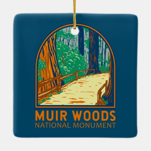 Muir Bossen National Monument California Emblem Keramisch Ornament (Achterkant)