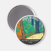 Muir Bossen National Monument California  Magneet (Voorkant / Achterkant)