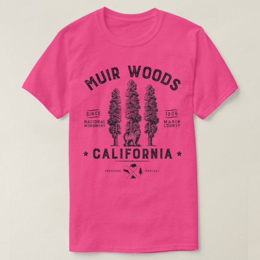 Muir Bossen National Monument California Redwood P T-shirt (Design voorkant)
