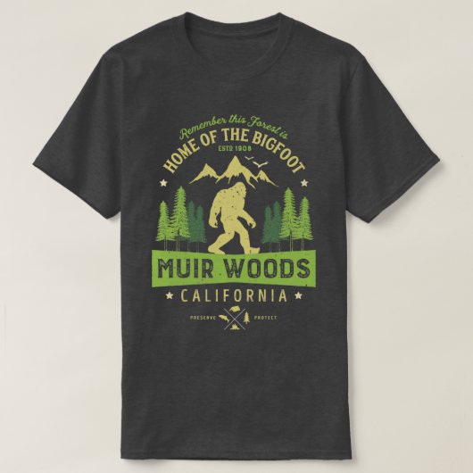 Muir Bossen National Monument California Redwood P T-shirt (Design voorkant)