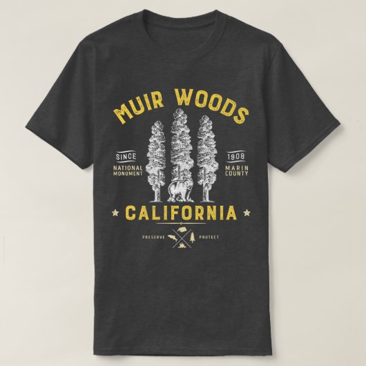 Muir Bossen National Monument California Redwood P T-shirt (Design voorkant)