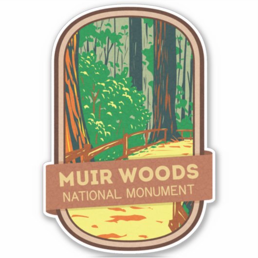 Muir Bossen National Monument Sticker (Voorkant)