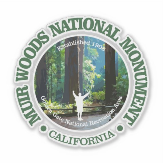 Muir Bossen National Monument Sticker (Voorkant)
