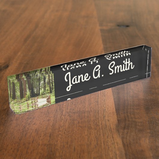 Muir Bossen Path I Natuur Fotografie Naambordje (Zijkant)