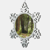 Muir Bossen Path I Natuur Fotografie Tin Sneeuwvlok Ornament (Rechts)