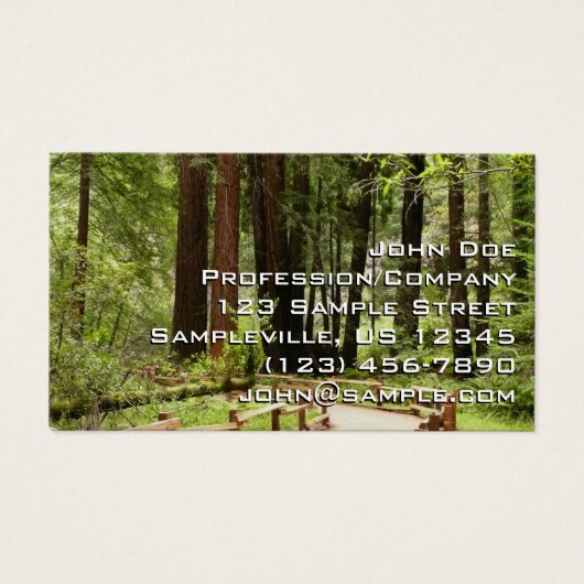 Muir Bossen Path I Natuur Fotografie Visitekaartje (Voorkant)