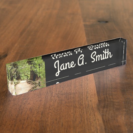 Muir Bossen Path II Natuur Fotografie Naambordje (Zijkant)