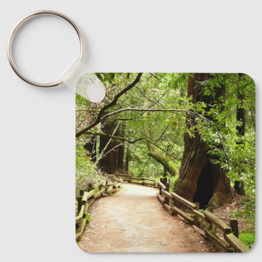 Muir Bossen Path II Natuur Fotografie Sleutelhanger (Voorkant)